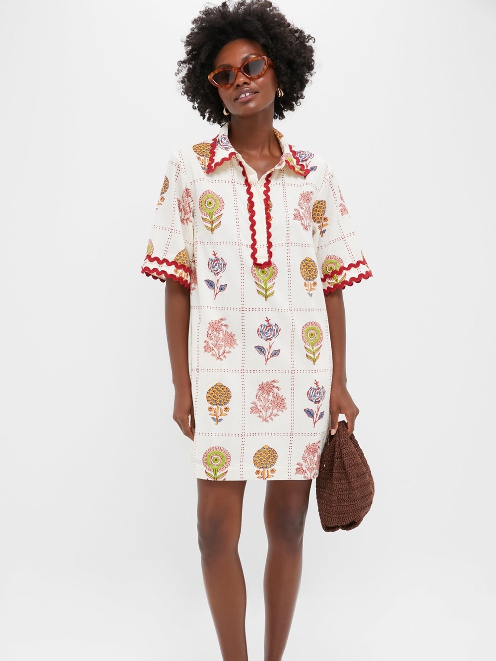 Oliphant Taormina Cream Collared Mini Shirt Dress New NWT